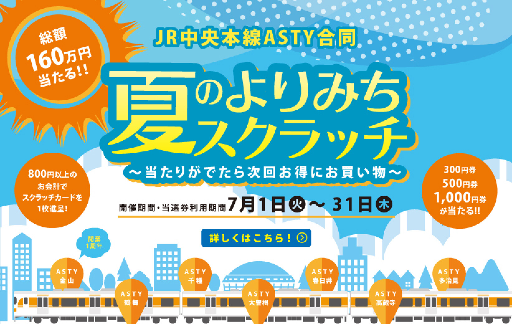JR中央本線ASTY合同　夏のよりみちスクラッチ